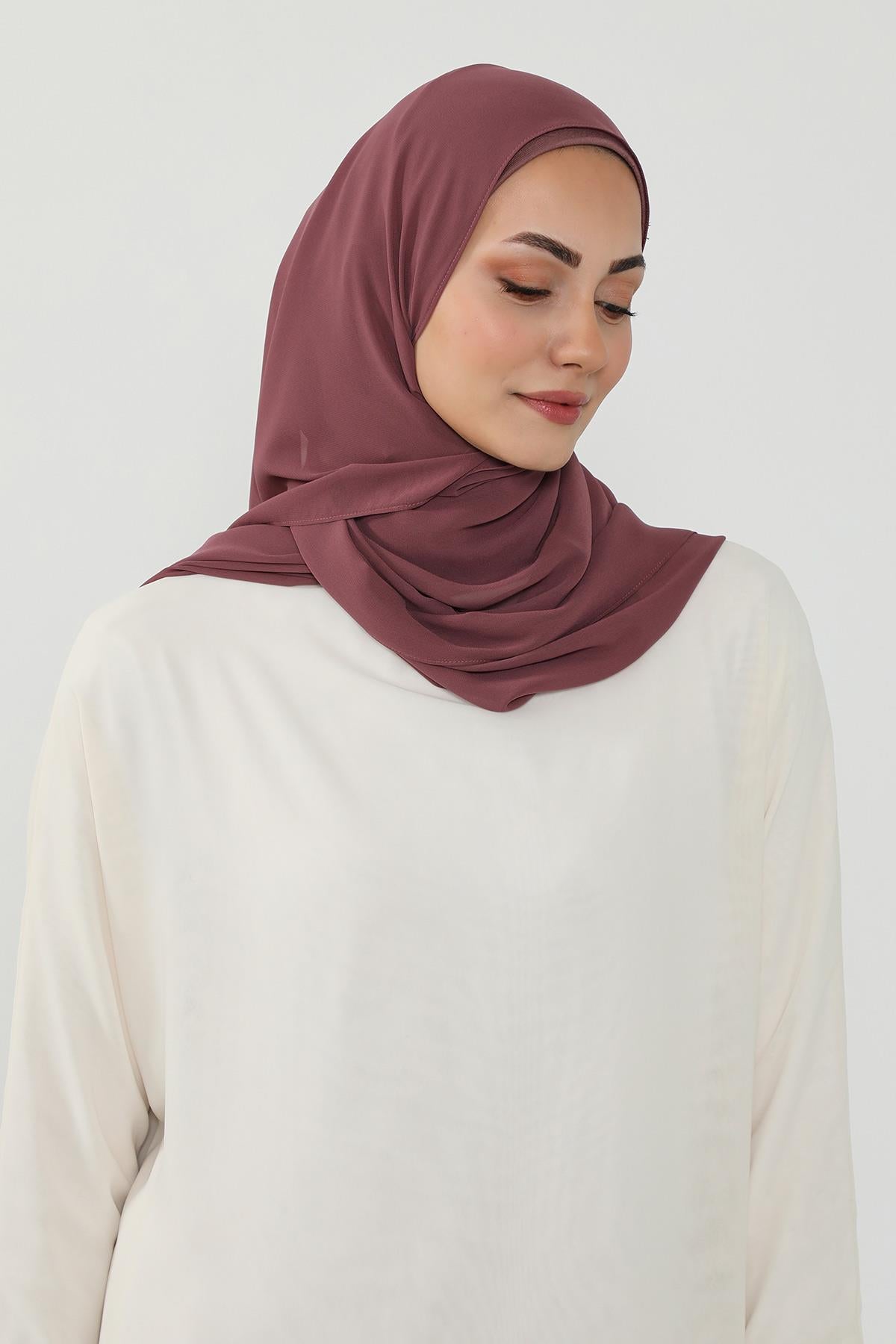 Tesettür Boneli Kullanımı Rahat Pratik Şifon Şal,PS-53