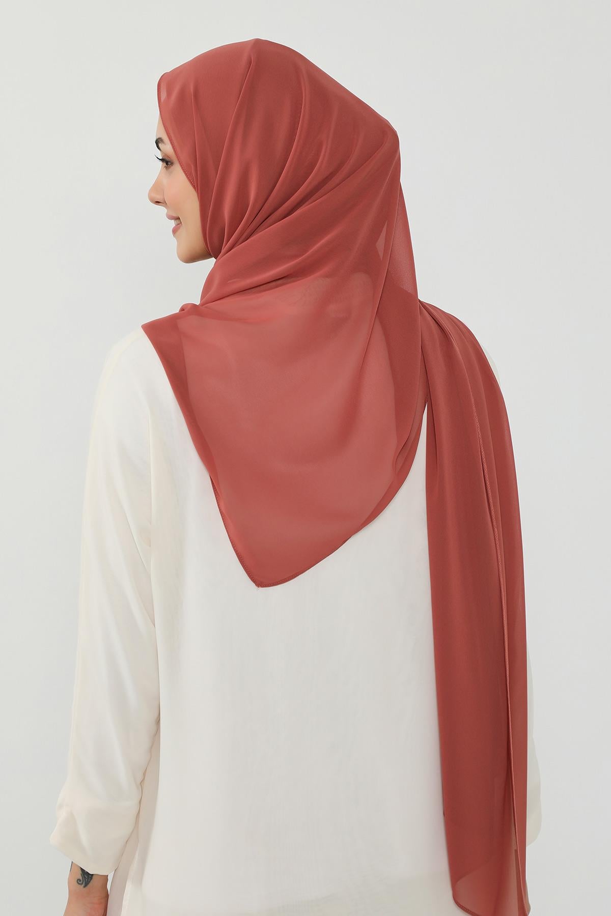 Tesettür Boneli Kullanımı Rahat Pratik Şifon Şal,PS-53