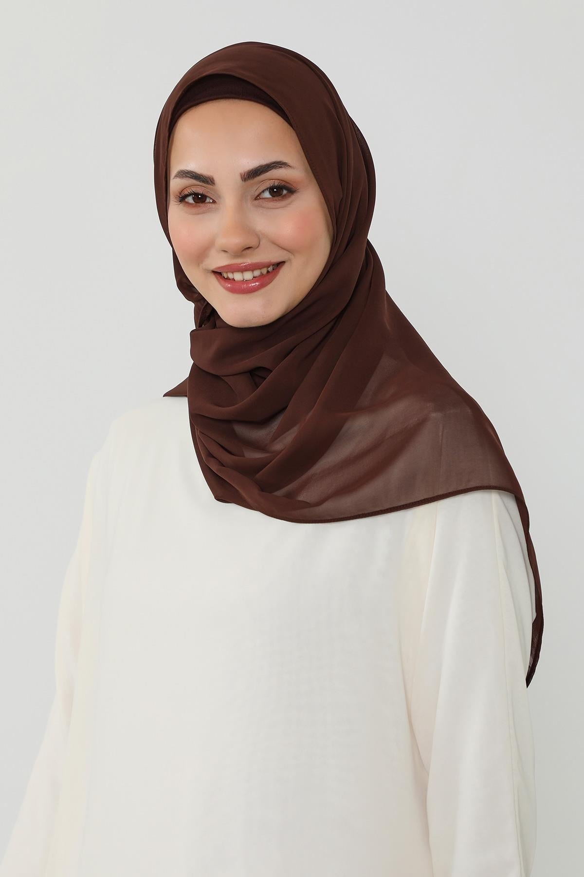 Tesettür Boneli Kullanımı Rahat Pratik Şifon Şal,PS-53