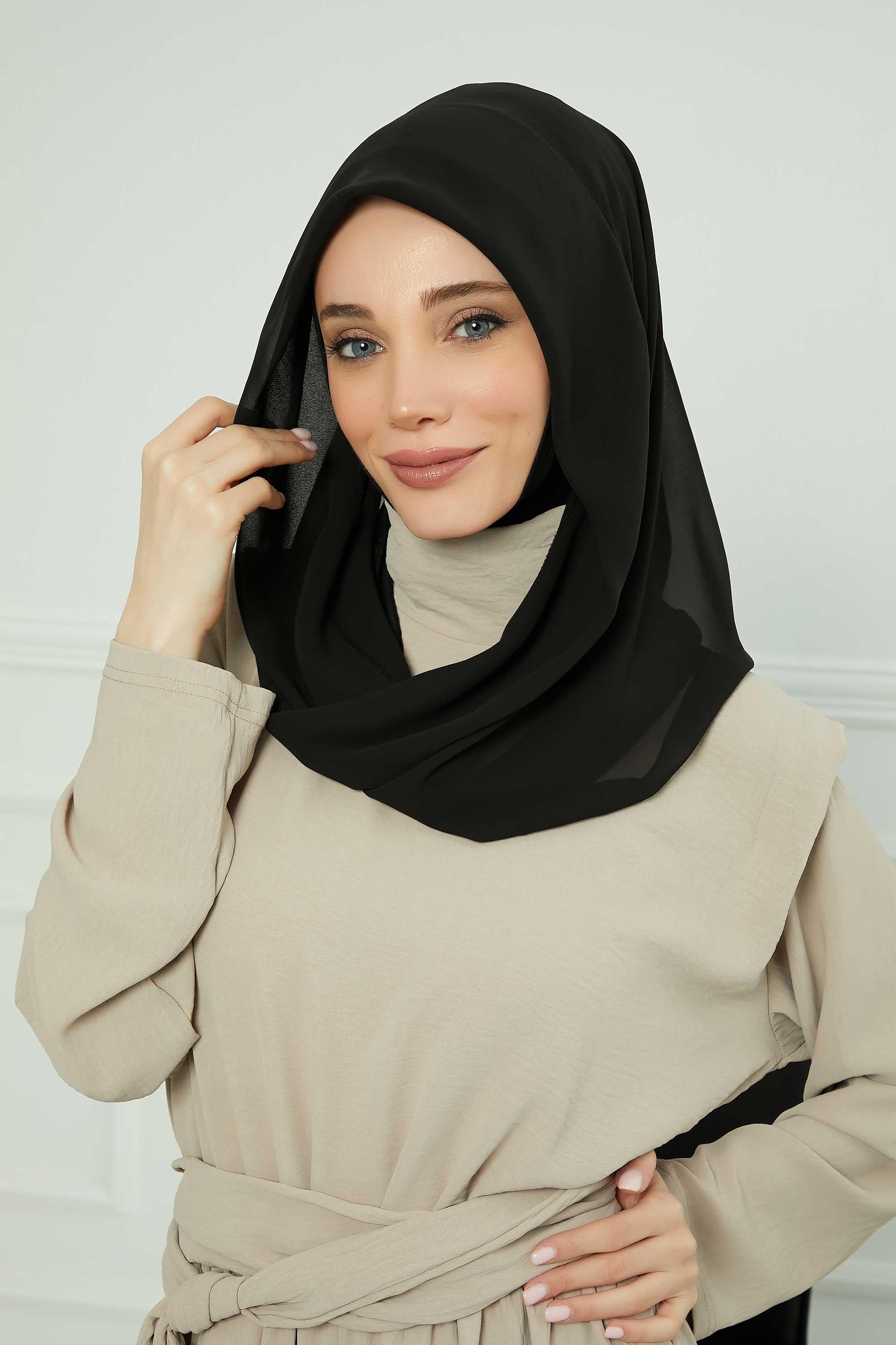 Penye İç Boneli Şifon Şal,PS-45