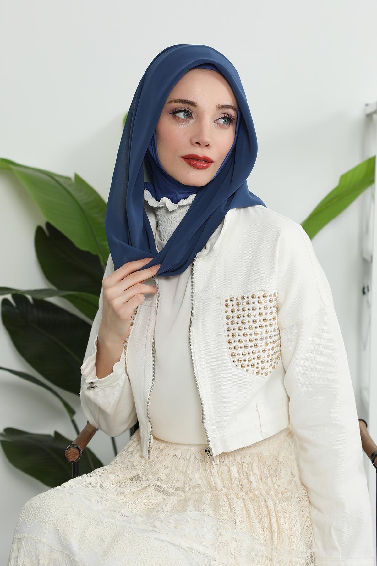 Penye İç Boneli Şifon Şal,PS-45