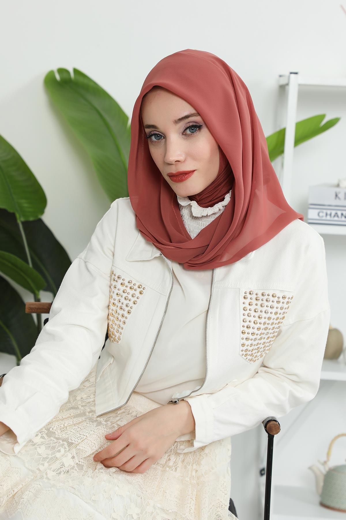 Penye İç Boneli Şifon Şal,PS-45