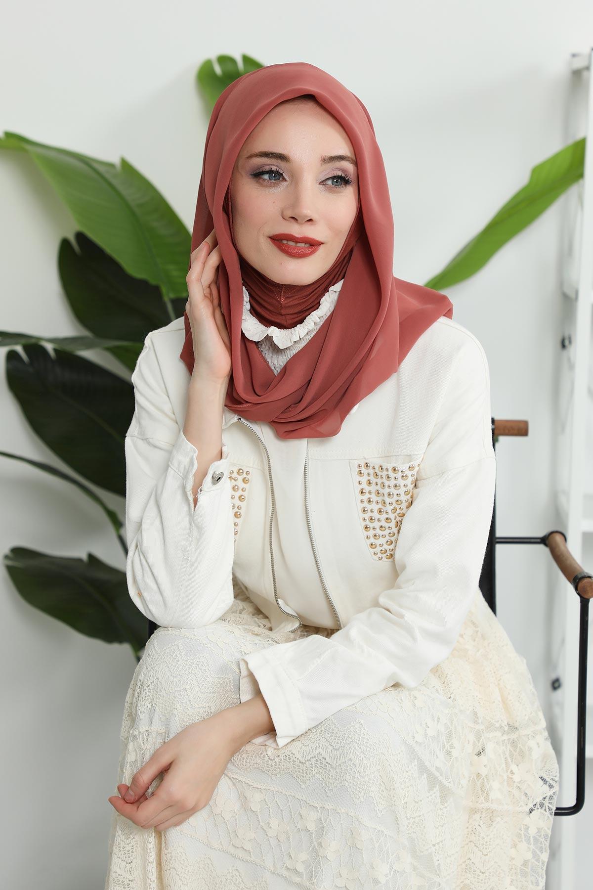 Penye İç Boneli Şifon Şal,PS-45