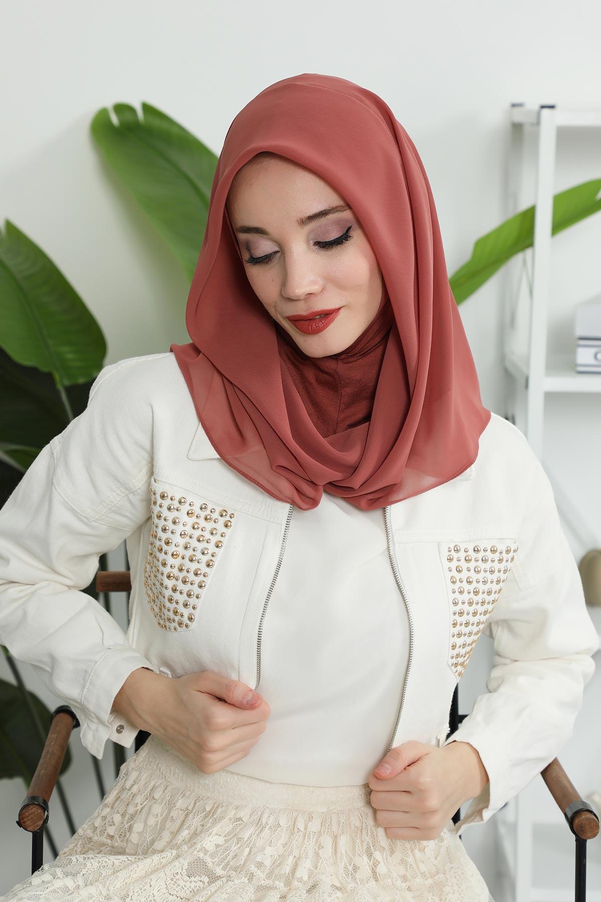 Penye İç Boneli Şifon Şal,PS-45