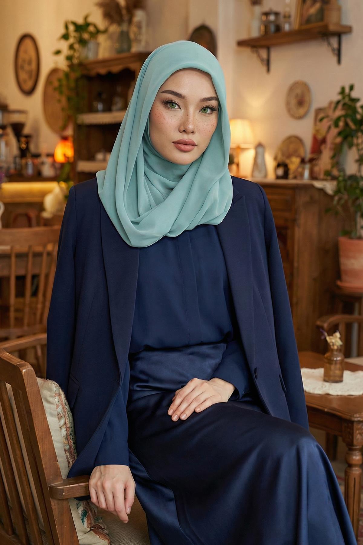 Penye İç Boneli Şifon Şal,PS-45