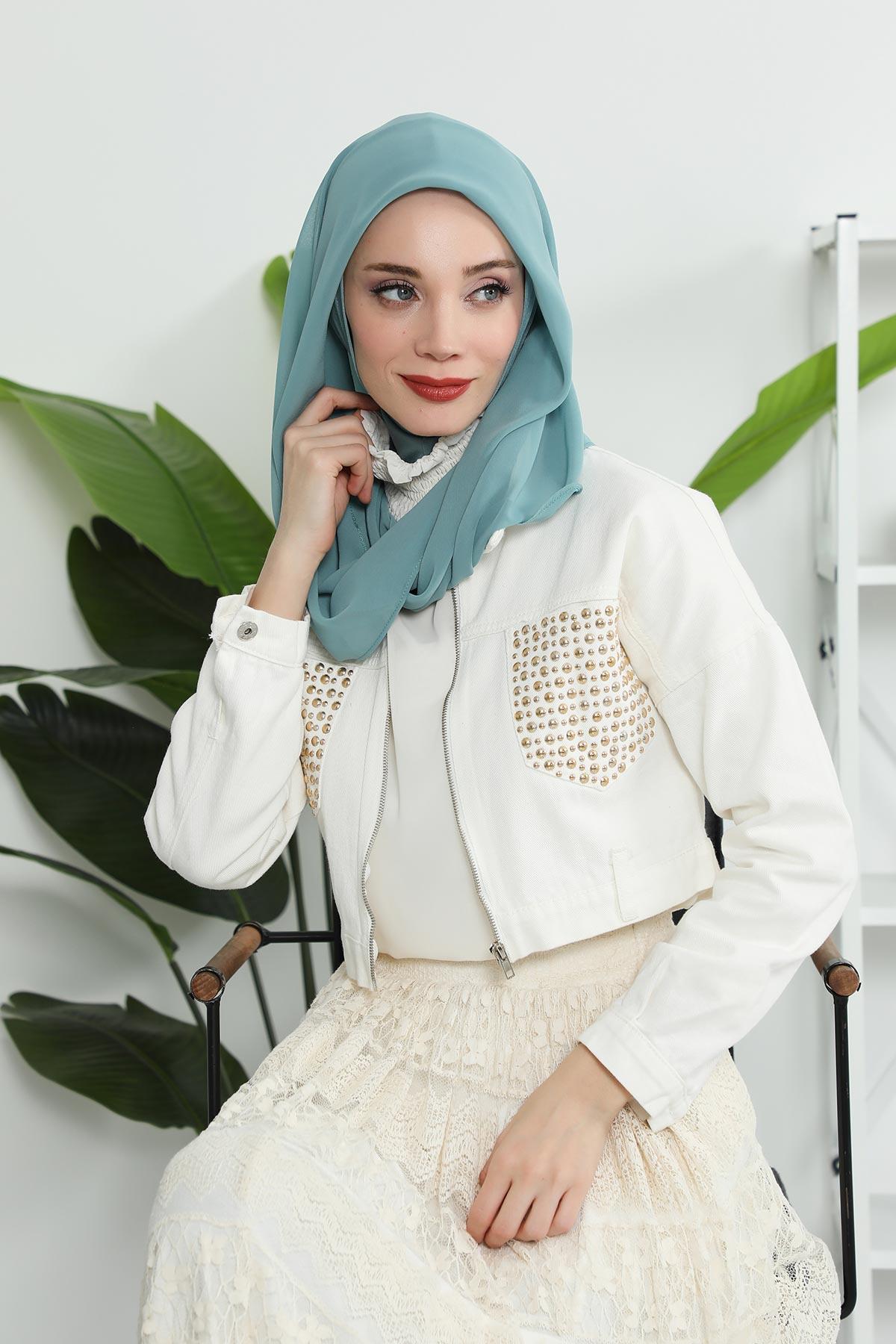 Penye İç Boneli Şifon Şal,PS-45