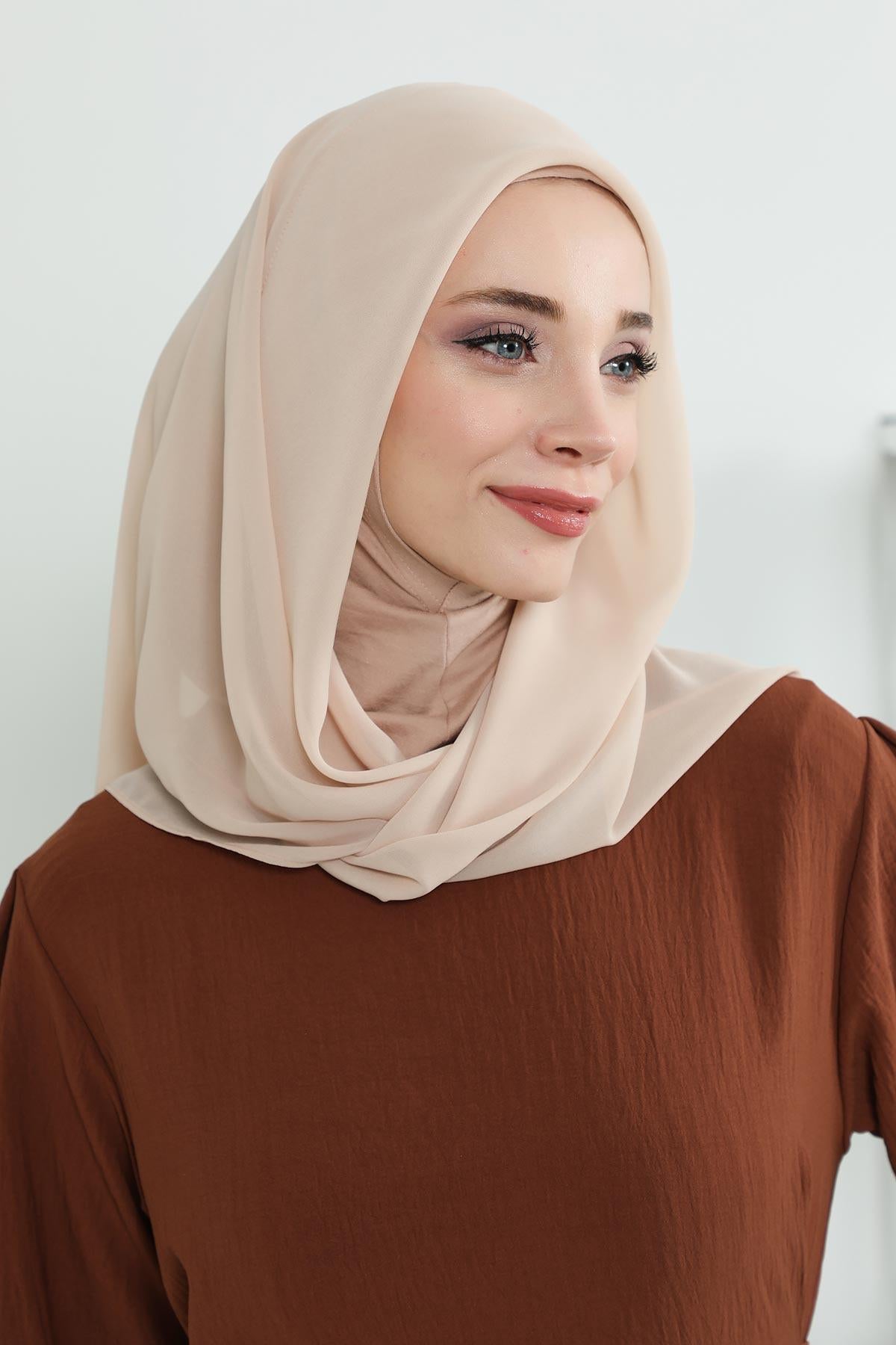 Penye İç Boneli Şifon Şal,PS-45