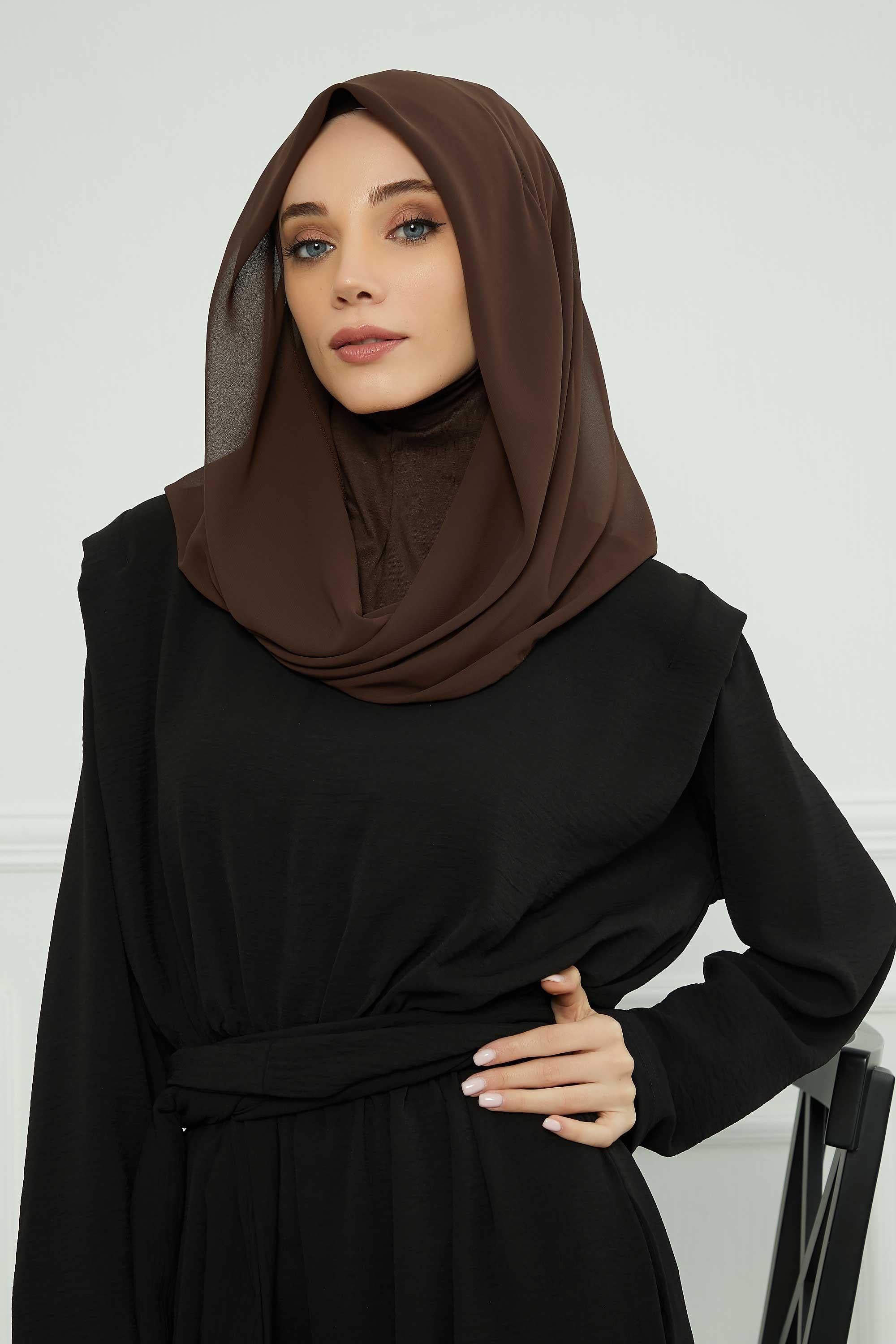 Penye İç Boneli Şifon Şal,PS-45