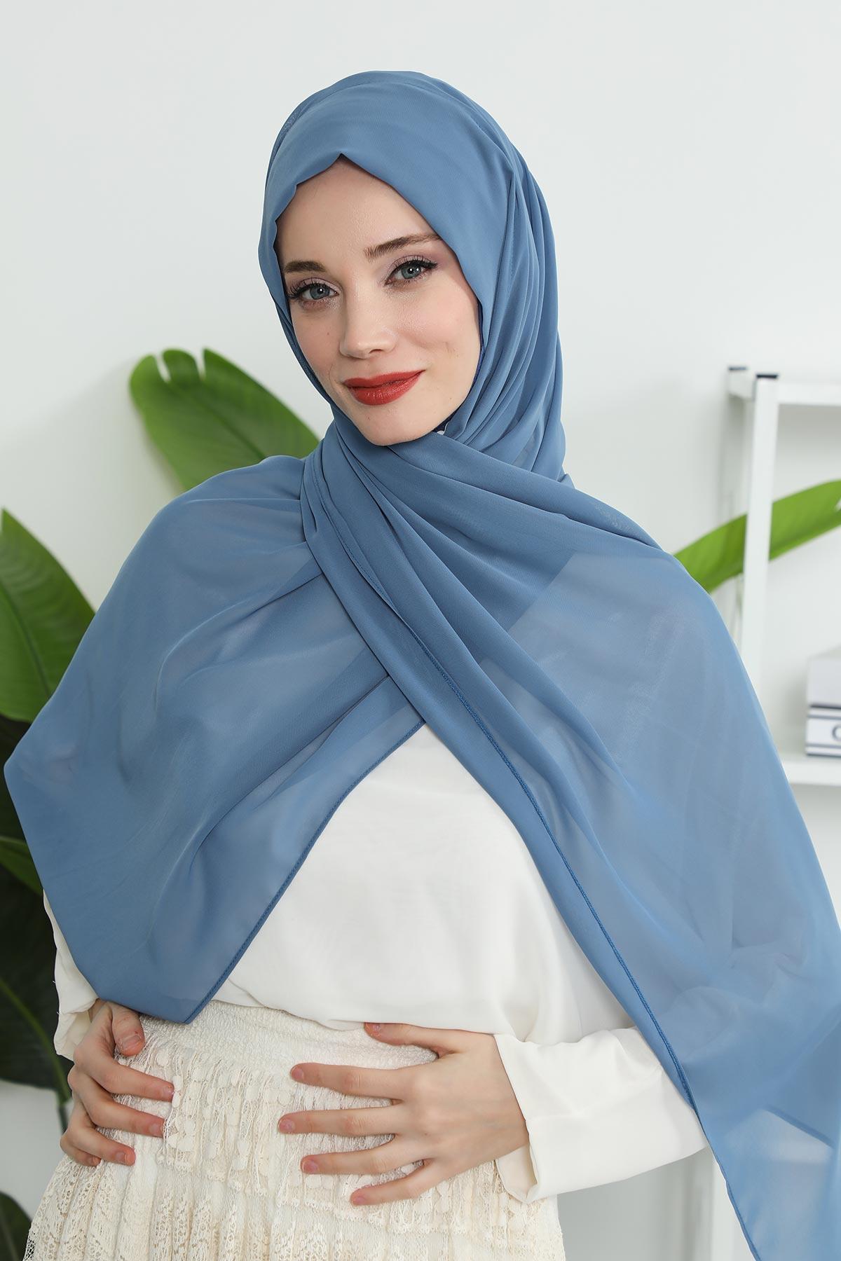 Penye İç Boneli Şifon Şal,PS-46