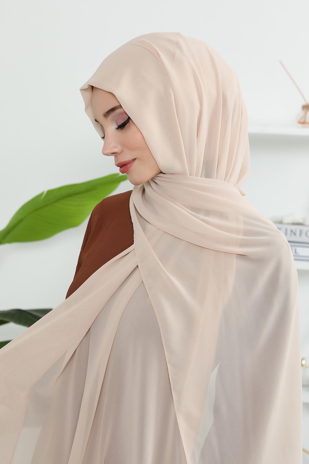 Penye İç Boneli Şifon Şal,PS-46