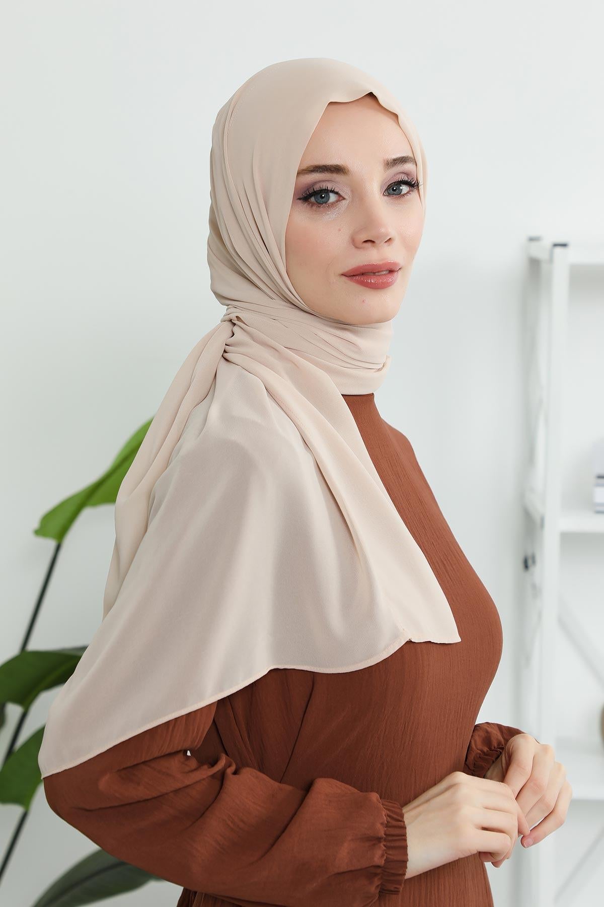 Penye İç Boneli Şifon Şal,PS-46