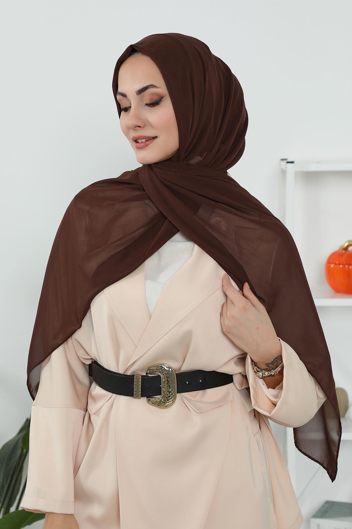 Penye İç Boneli Şifon Şal,PS-46