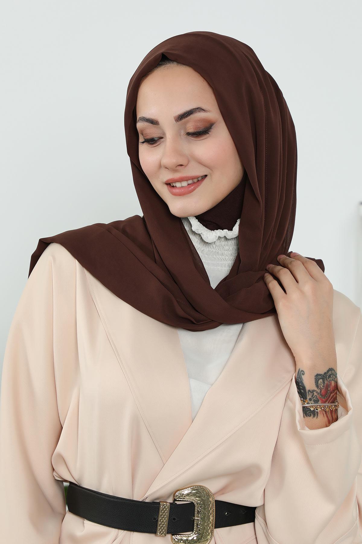 Penye İç Boneli Şifon Şal,PS-46