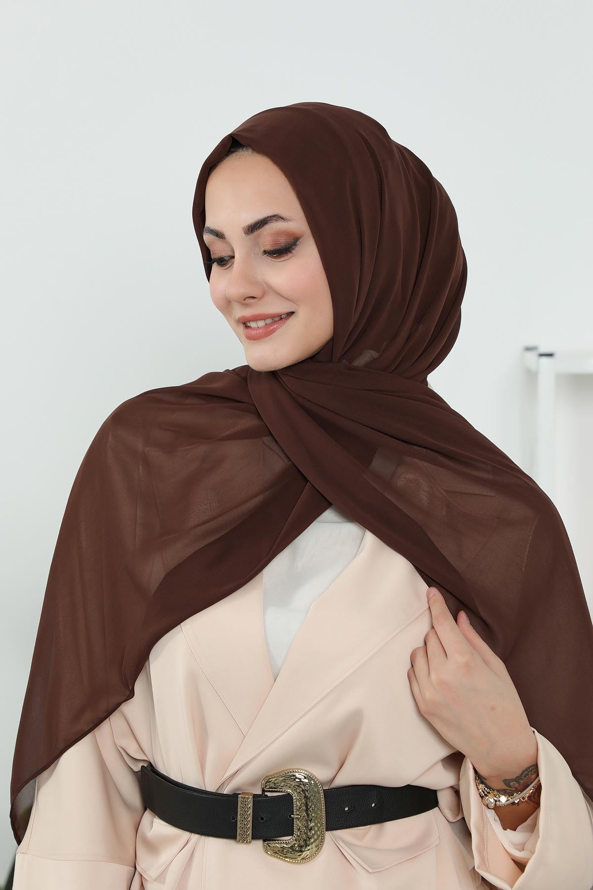 Penye İç Boneli Şifon Şal,PS-46