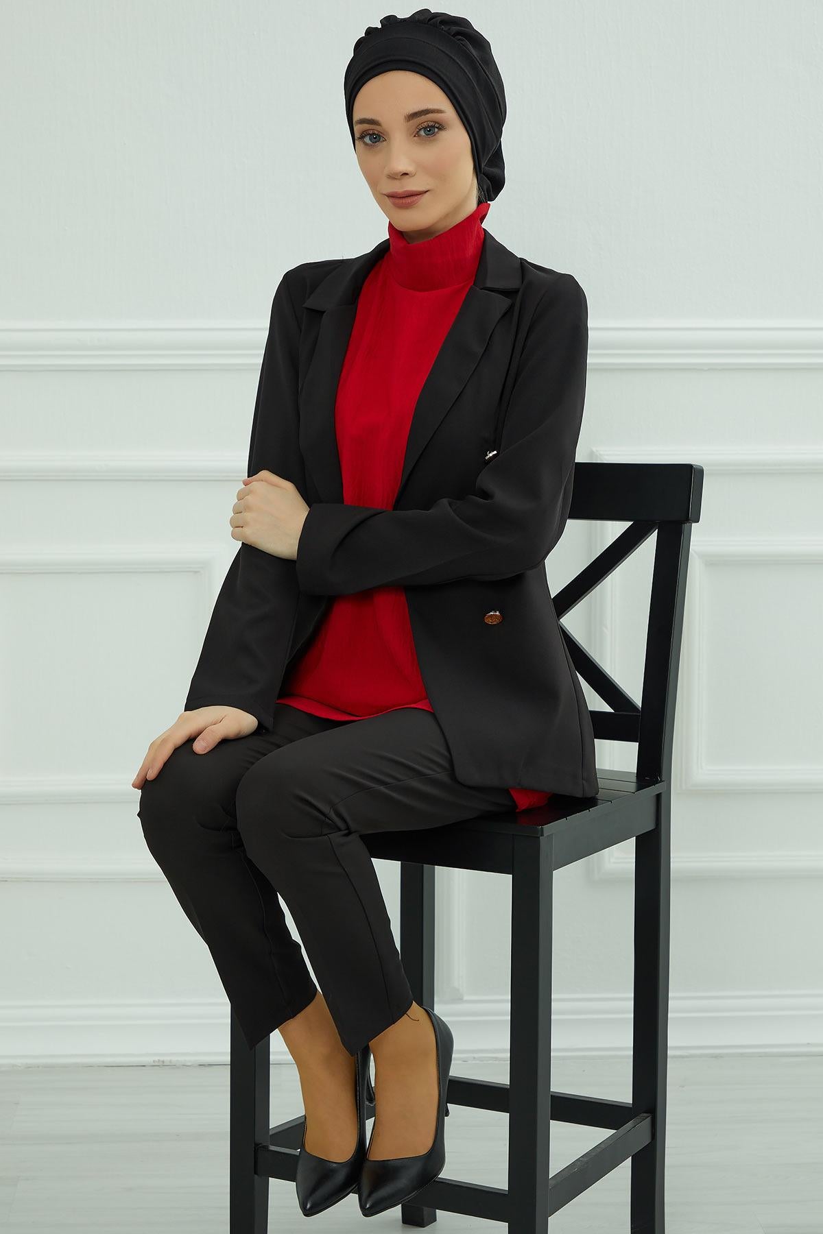 Pileli Hazır Türban,HT-91