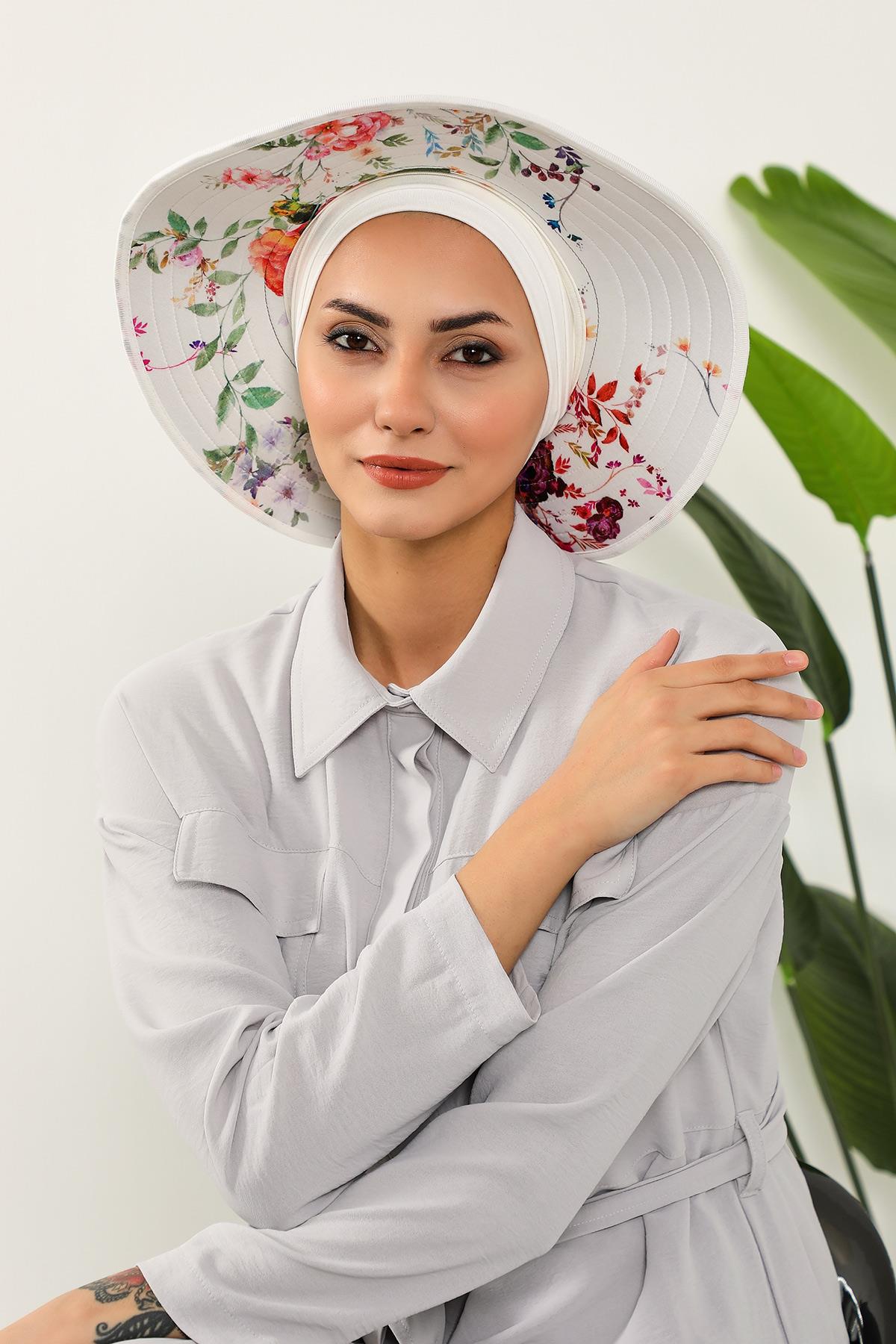 Pileli Bone ve Çıkarılabilir Desenli Şapka,S-8D