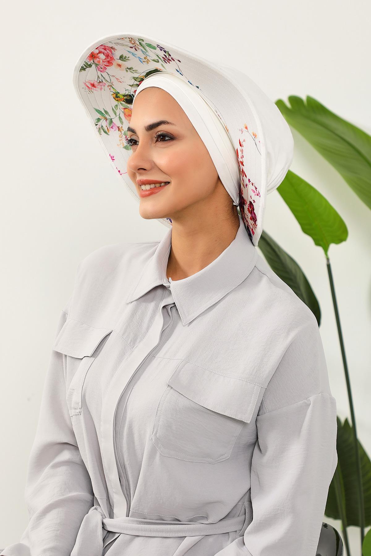 Pileli Bone ve Çıkarılabilir Desenli Şapka,S-8D