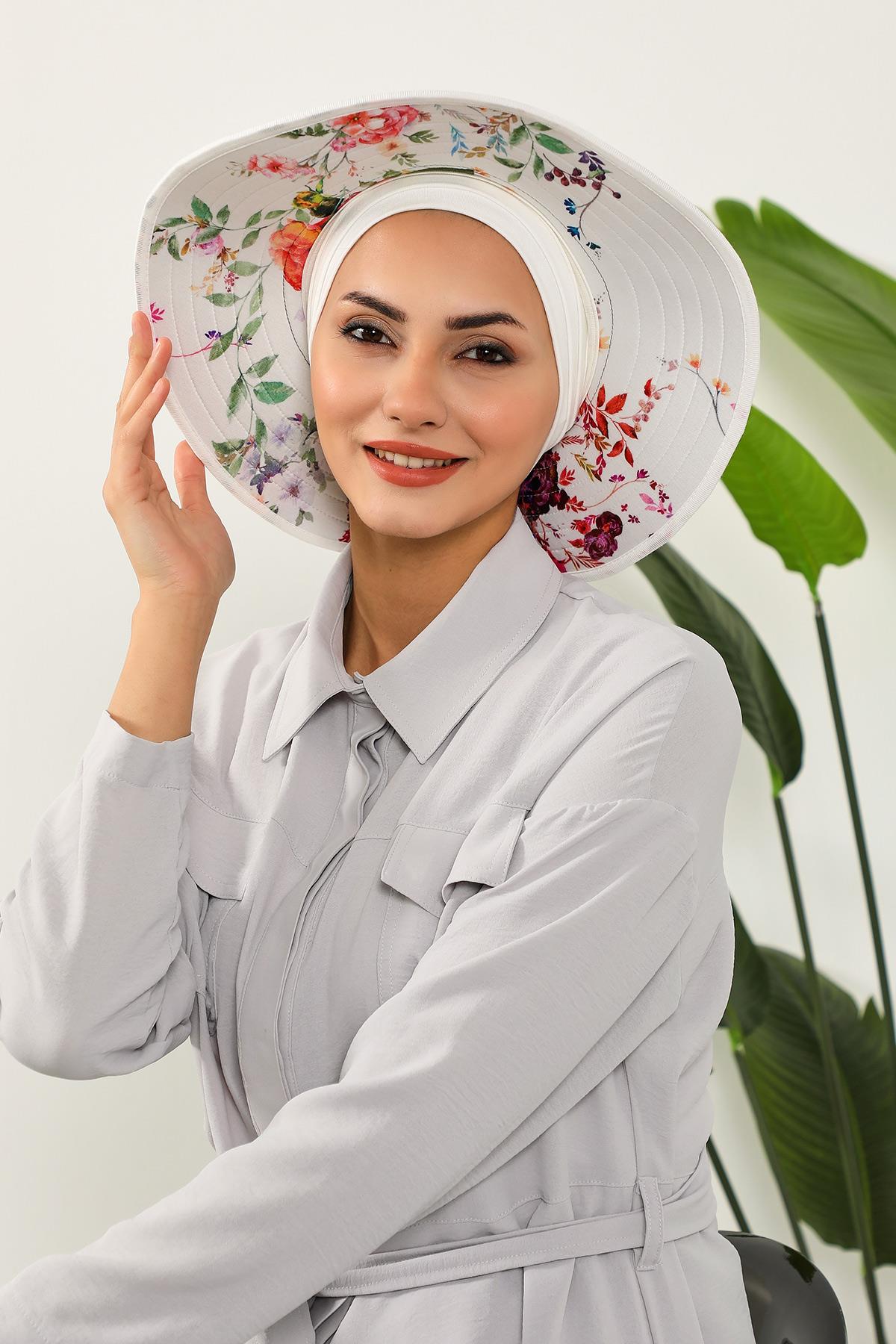 Pileli Bone ve Çıkarılabilir Desenli Şapka,S-8D