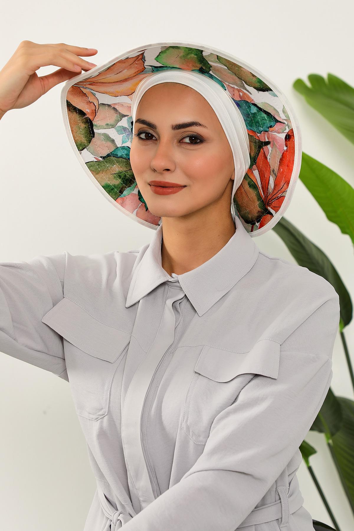 Pileli Bone ve Çıkarılabilir Desenli Şapka,S-8D