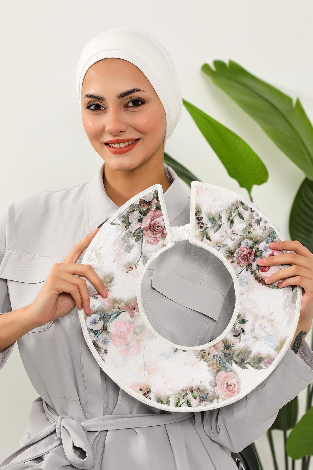 Pileli Bone ve Çıkarılabilir Desenli Şapka,S-8D