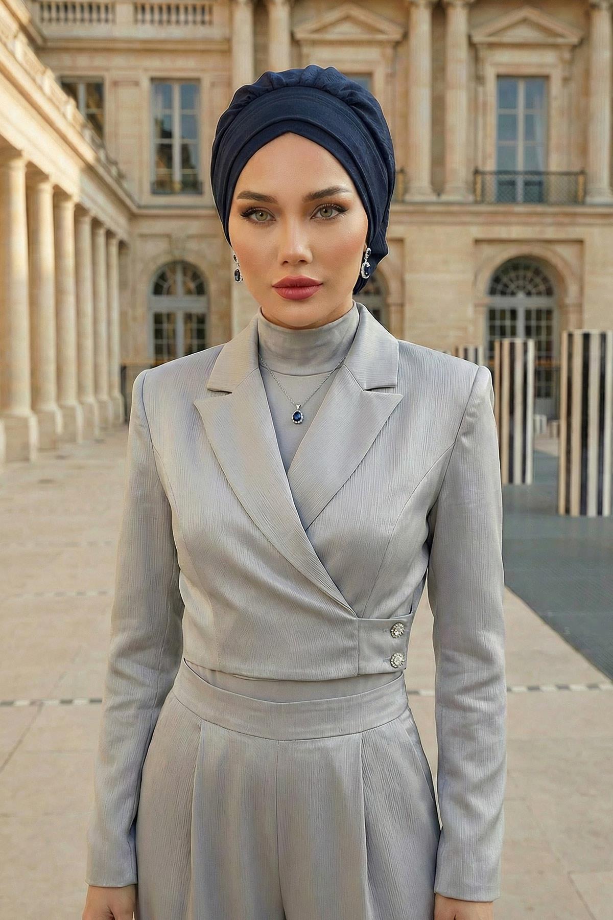 Pileli Hazır Türban,HT-91