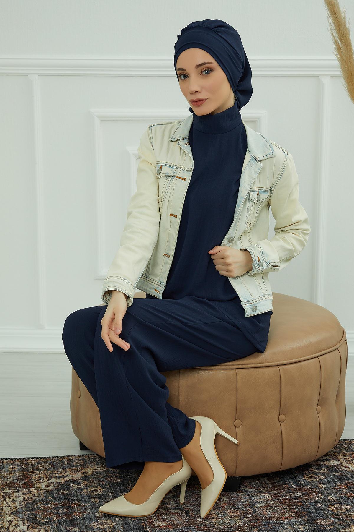 Pileli Hazır Türban,HT-91