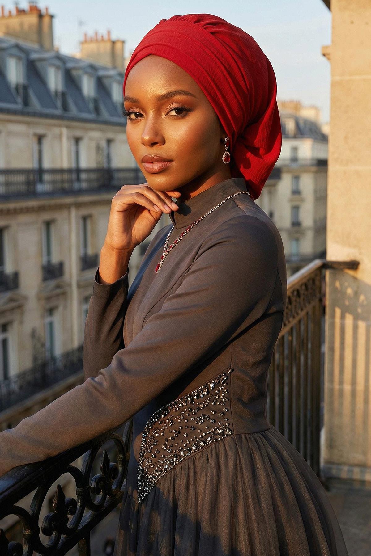 Pileli Hazır Türban,HT-91