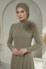 Pileli Tasarım Hazır Türban,HT-108A