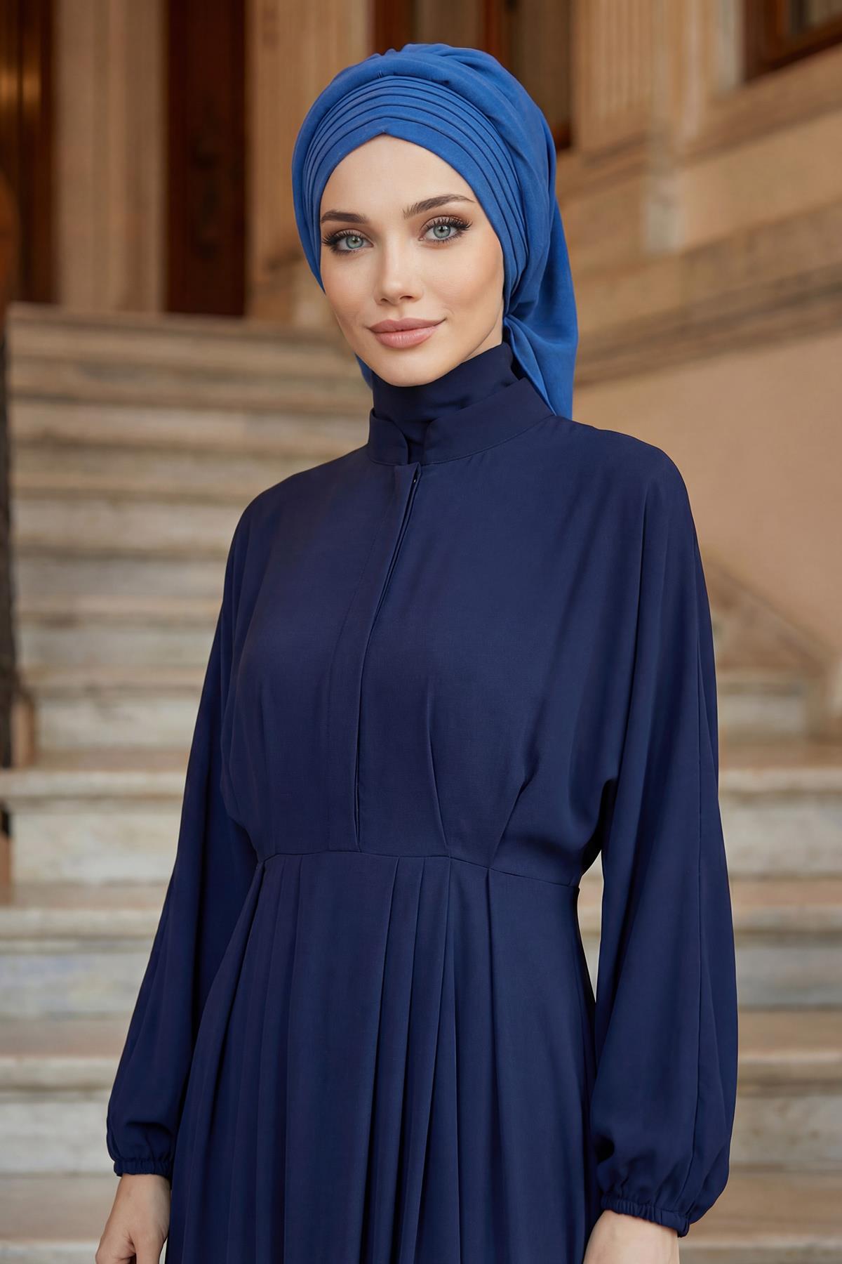 Pileli Tasarım Hazır Türban,HT-108A