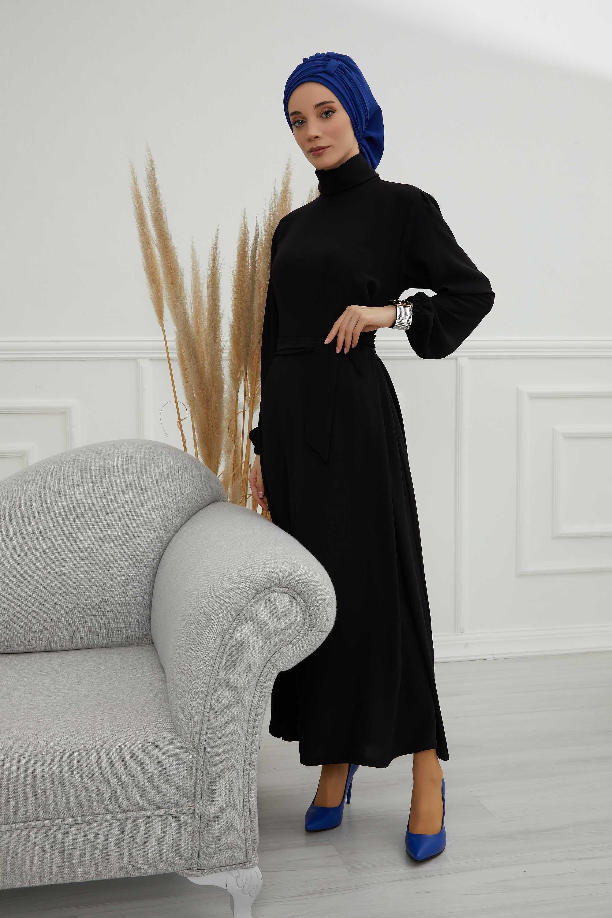 Pileli Tasarım Şifon Hazır Türban,HT-107,HT-107