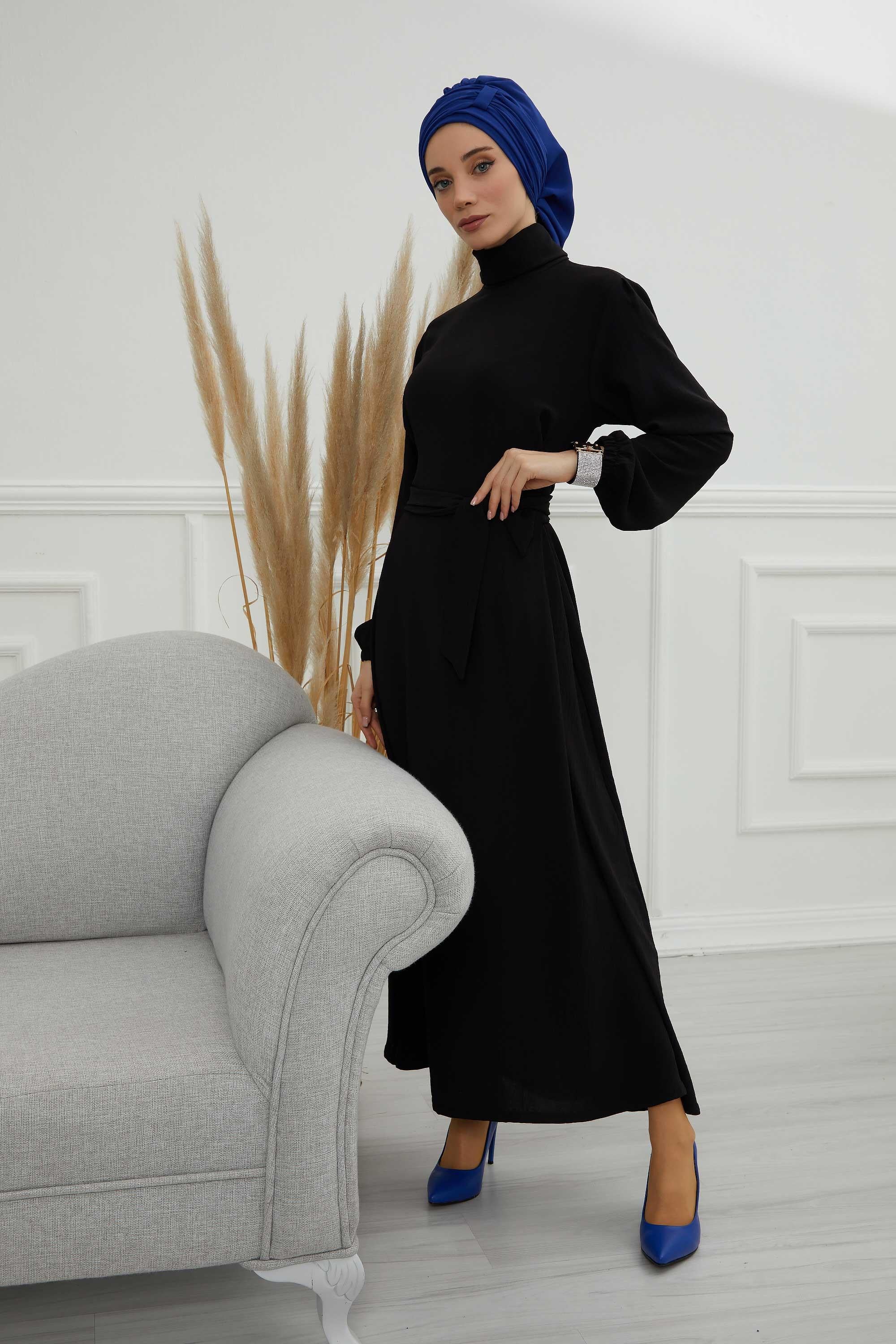 Pileli Tasarım Şifon Hazır Türban,HT-107,HT-107