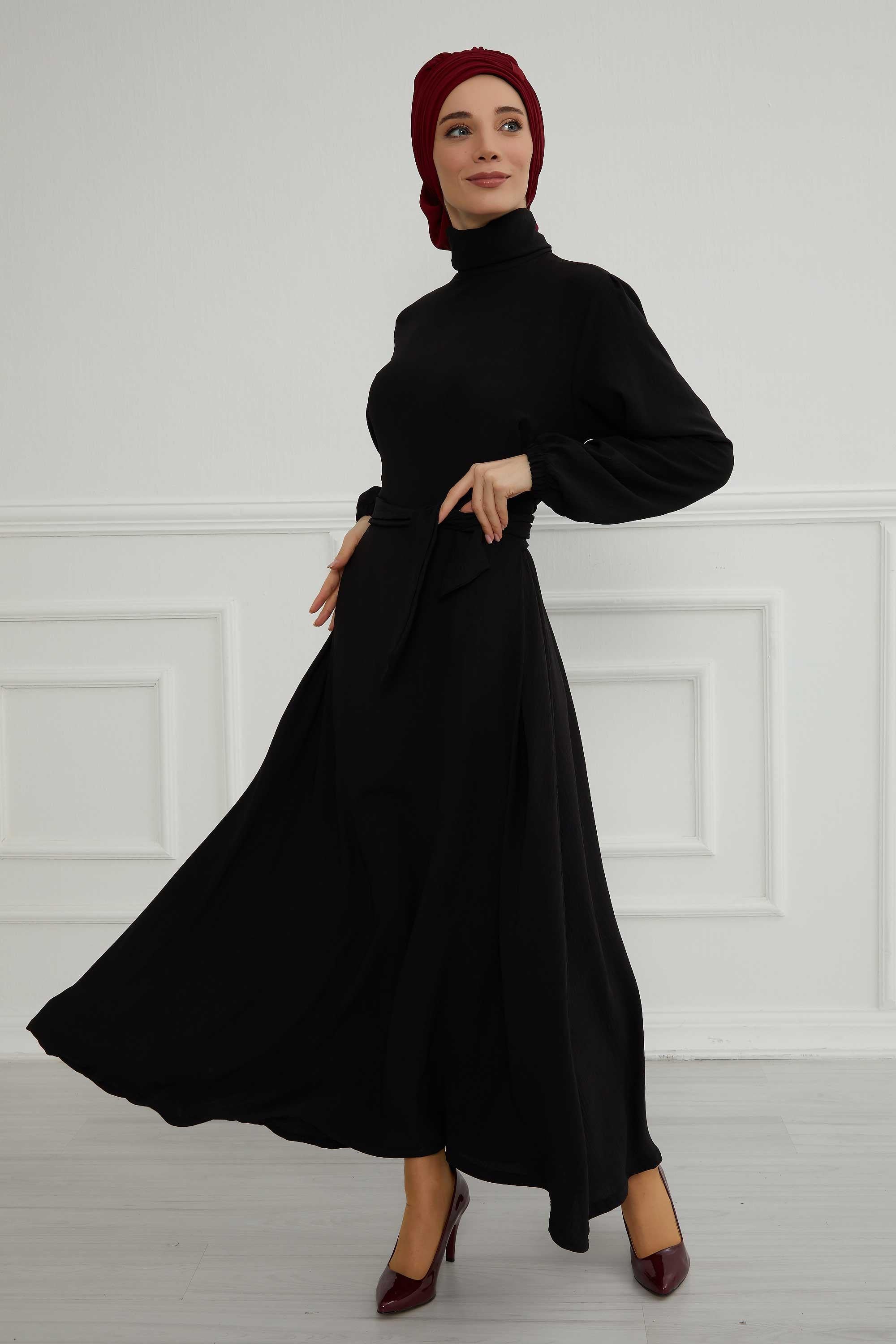 Pileli Tasarım Şifon Hazır Türban,HT-107,HT-107