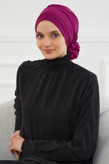 Dikişli Pileli Şifon Hazır Türban,HT-31