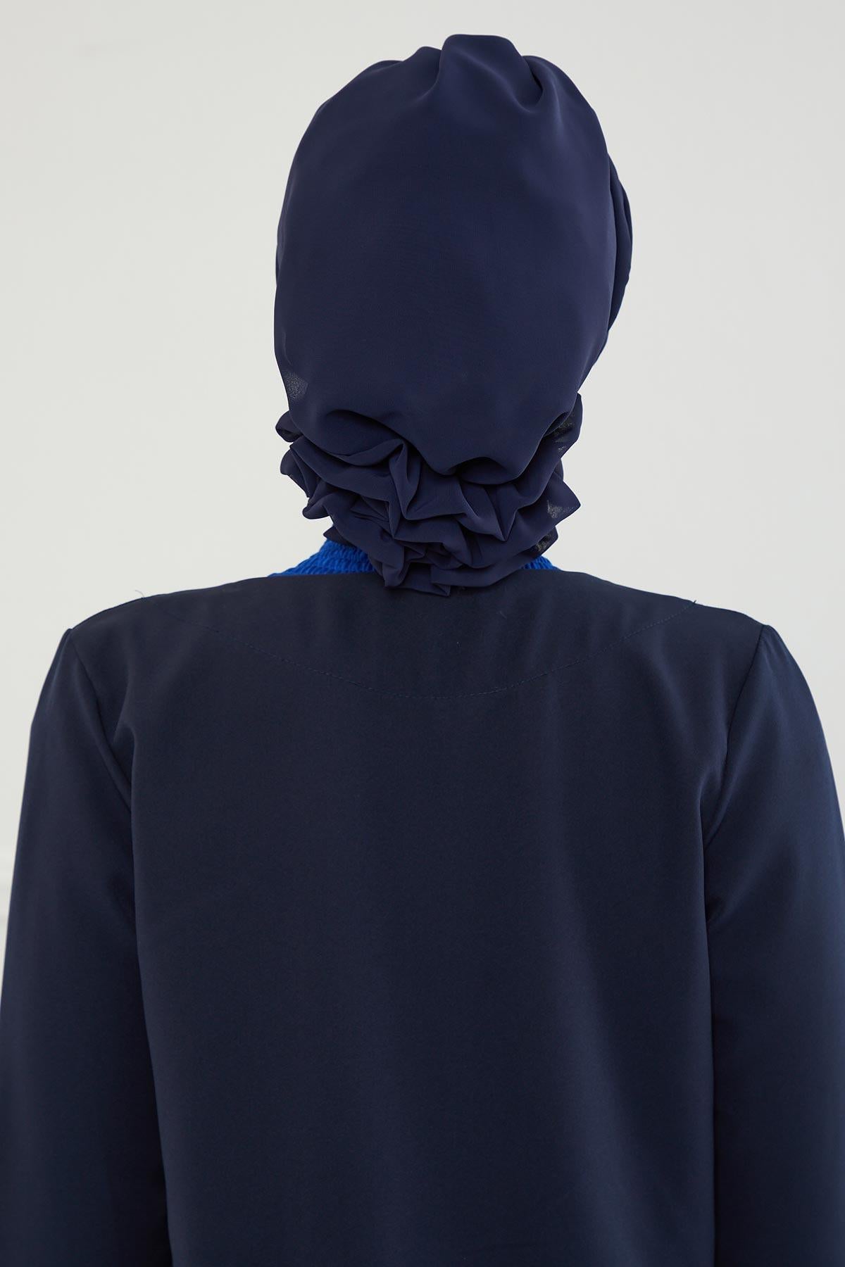 Dikişli Pileli Şifon Hazır Türban,HT-31