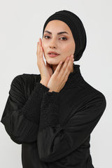 Pileli Tesettür (Deniz,Havuz) Yüzücü Bonesi,B-93SN