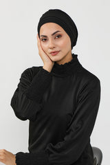 Pileli Tesettür (Deniz,Havuz) Yüzücü Bonesi,B-93SN