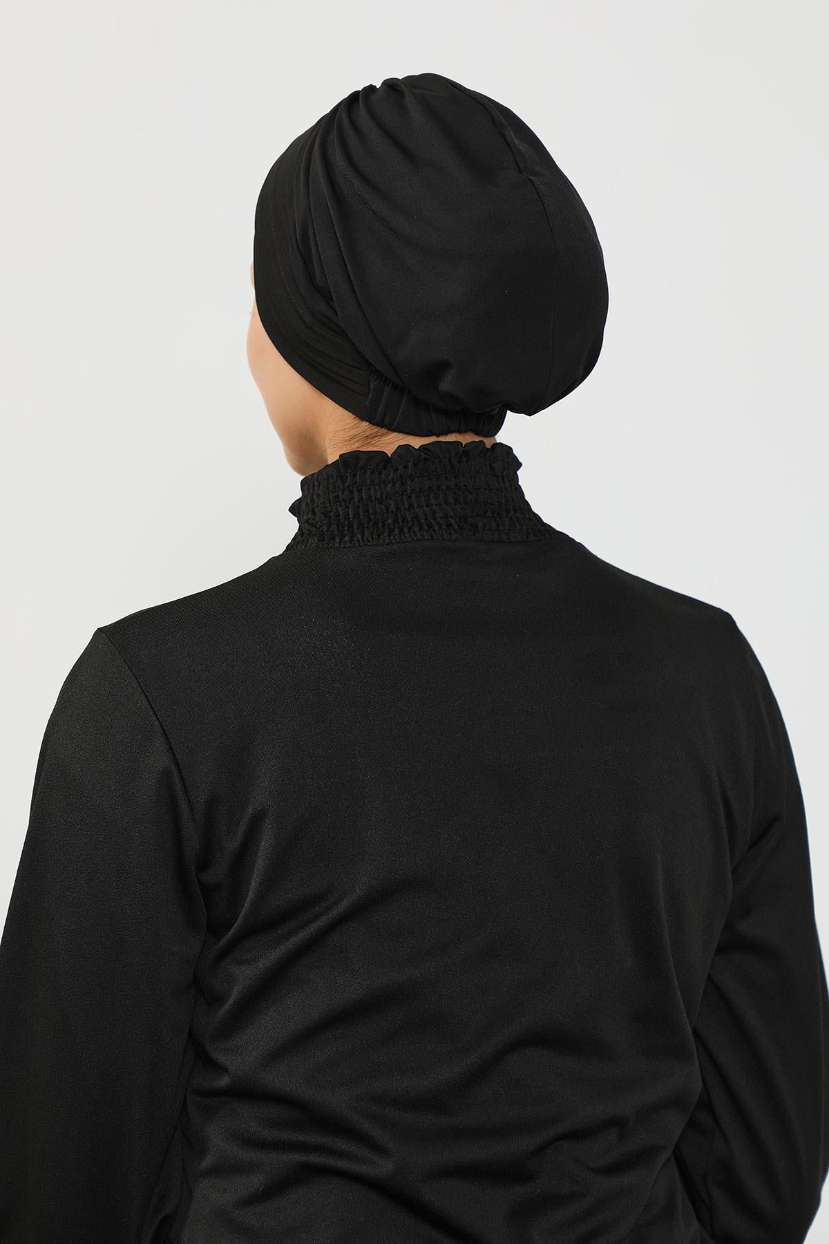 Pileli Tesettür (Deniz,Havuz) Yüzücü Bonesi,B-93SN