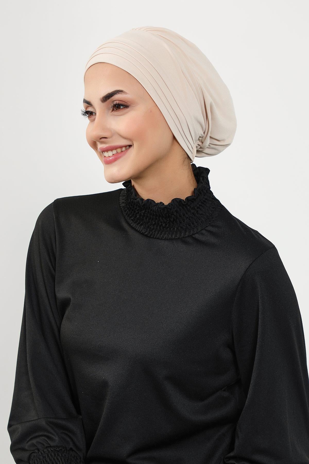 Pileli Tesettür (Deniz,Havuz) Yüzücü Bonesi,B-93SN