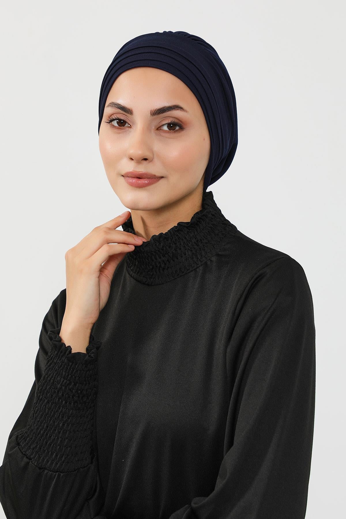 Pileli Tesettür (Deniz,Havuz) Yüzücü Bonesi,B-93SN