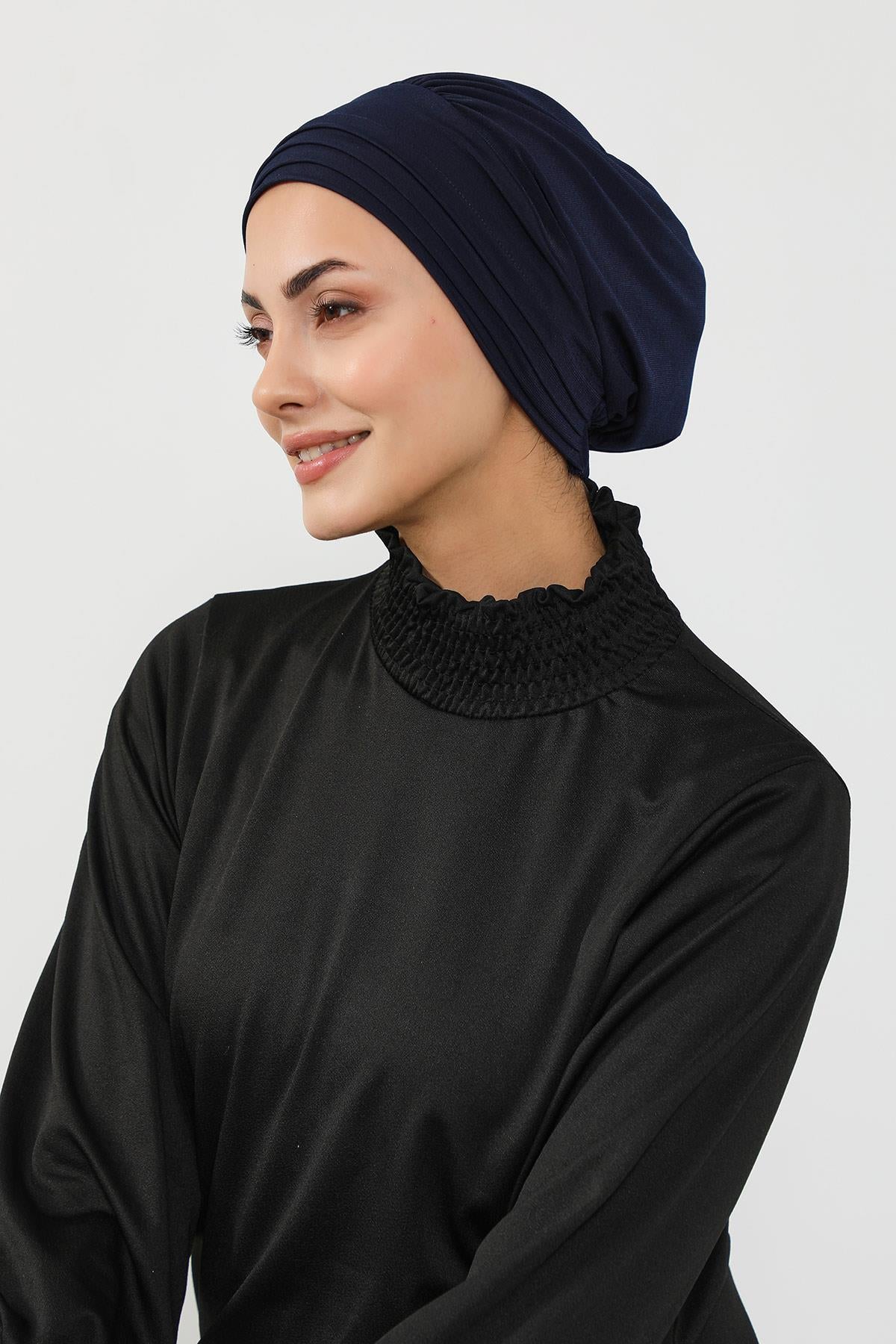 Pileli Tesettür (Deniz,Havuz) Yüzücü Bonesi,B-93SN