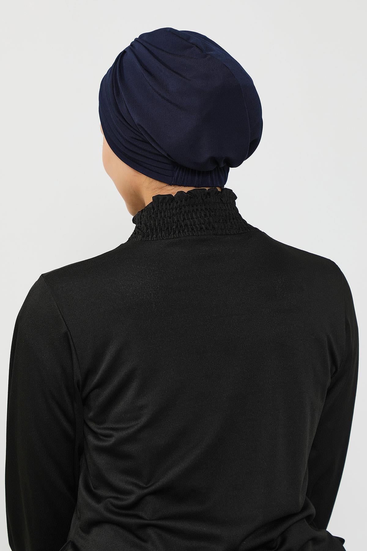 Pileli Tesettür (Deniz,Havuz) Yüzücü Bonesi,B-93SN