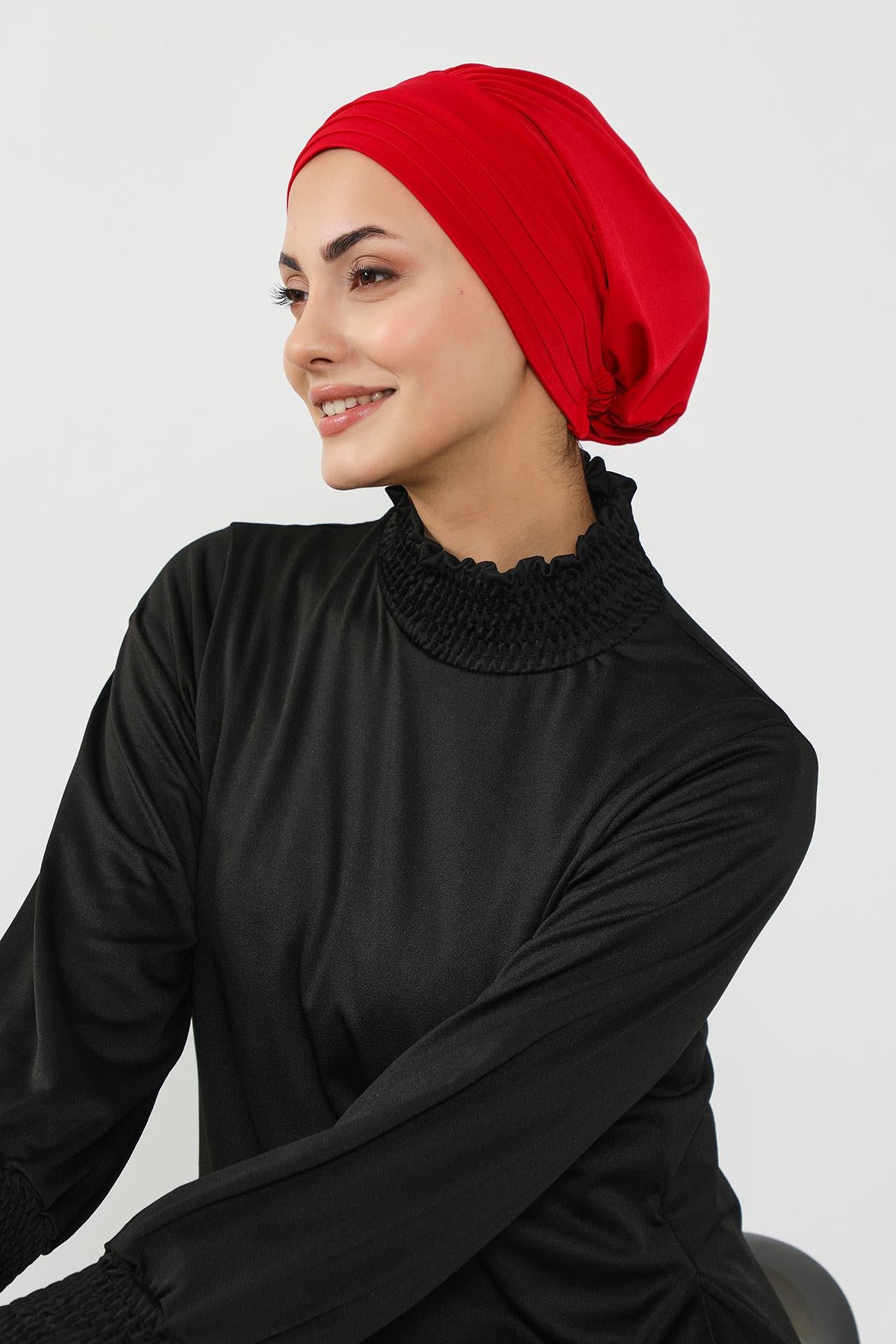 Pileli Tesettür (Deniz,Havuz) Yüzücü Bonesi,B-93SN