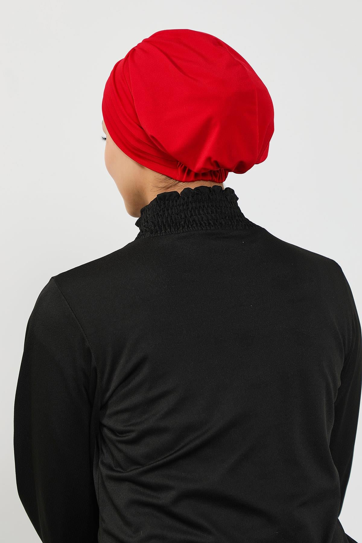 Pileli Tesettür (Deniz,Havuz) Yüzücü Bonesi,B-93SN