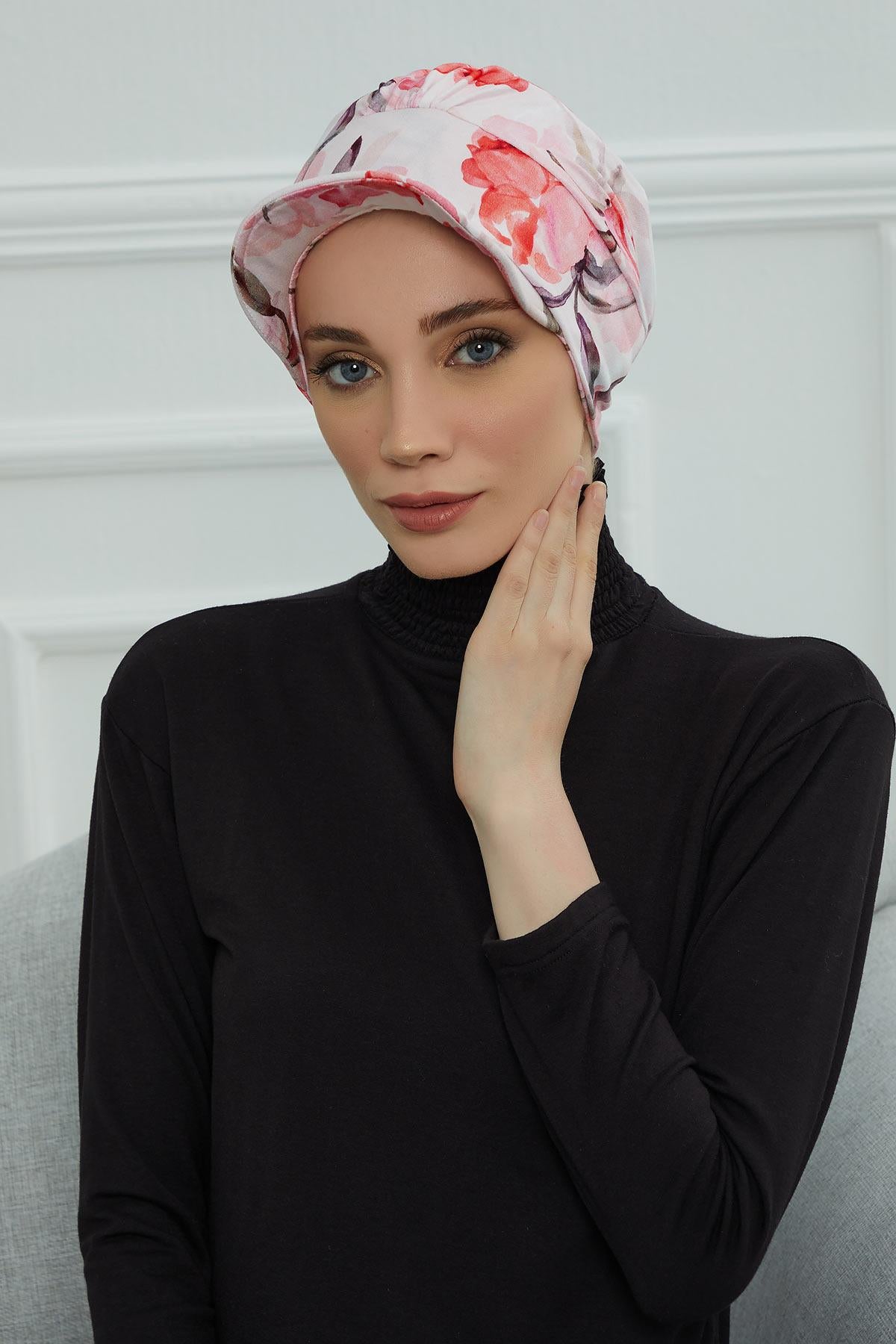 Şapkalı Desenli Penye Bone,B-30YD