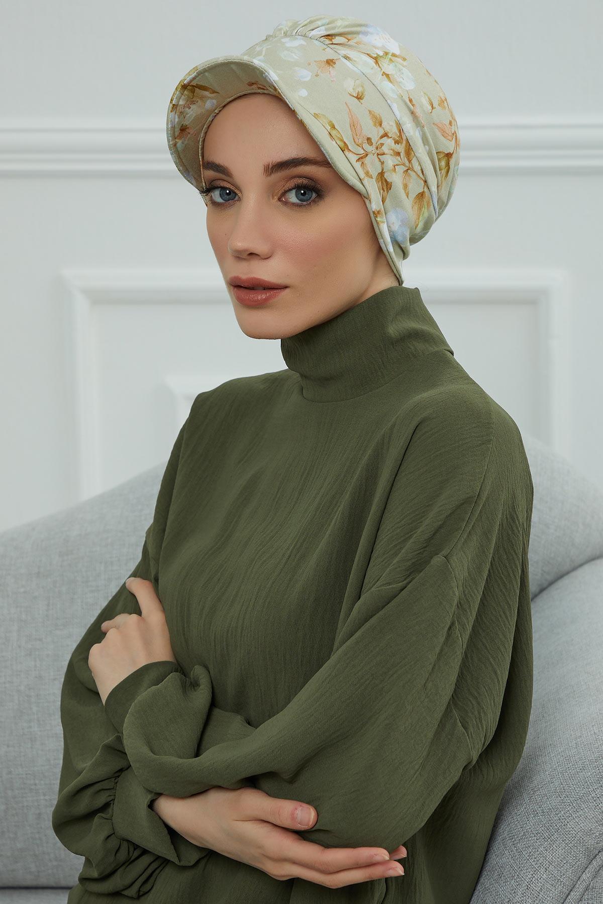 Şapkalı Desenli Penye Bone,B-30YD