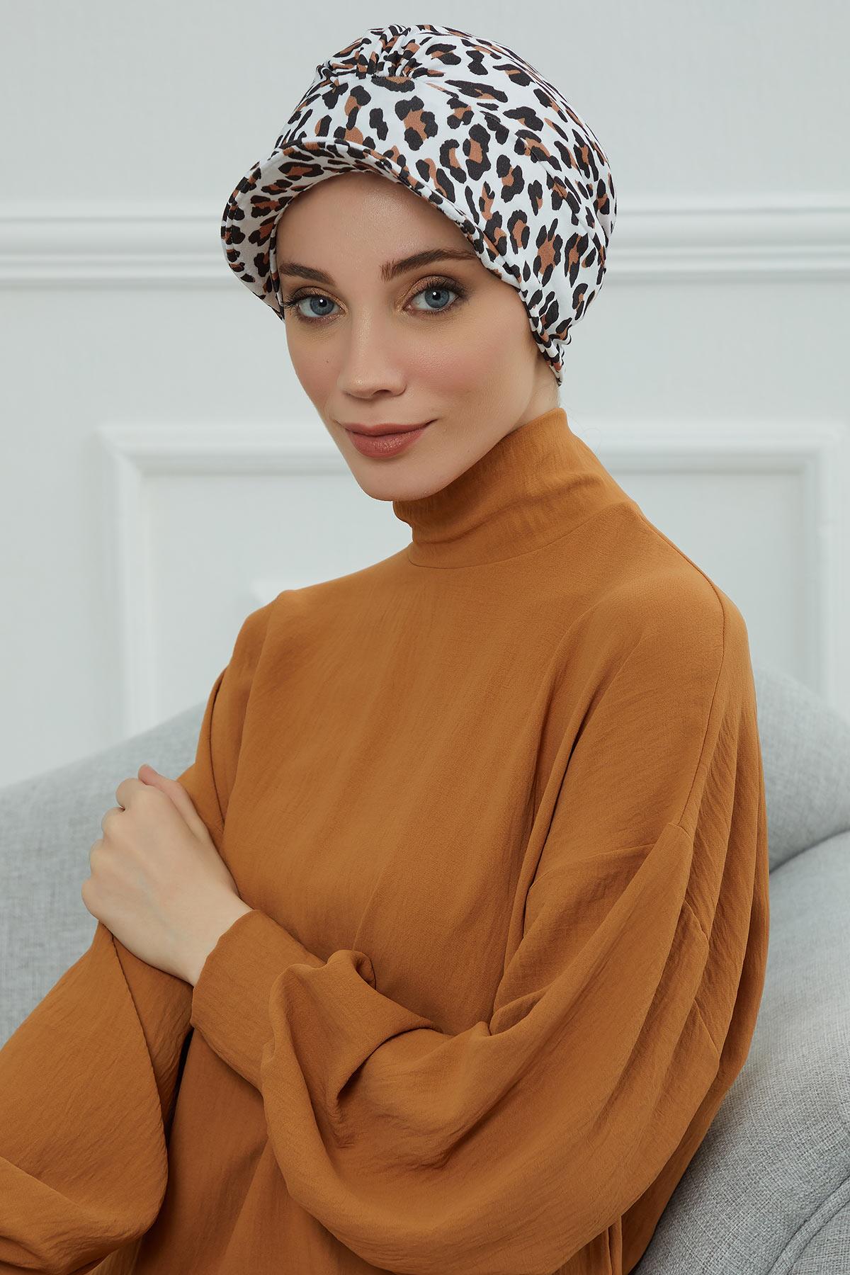 Şapkalı Desenli Penye Bone,B-30YD