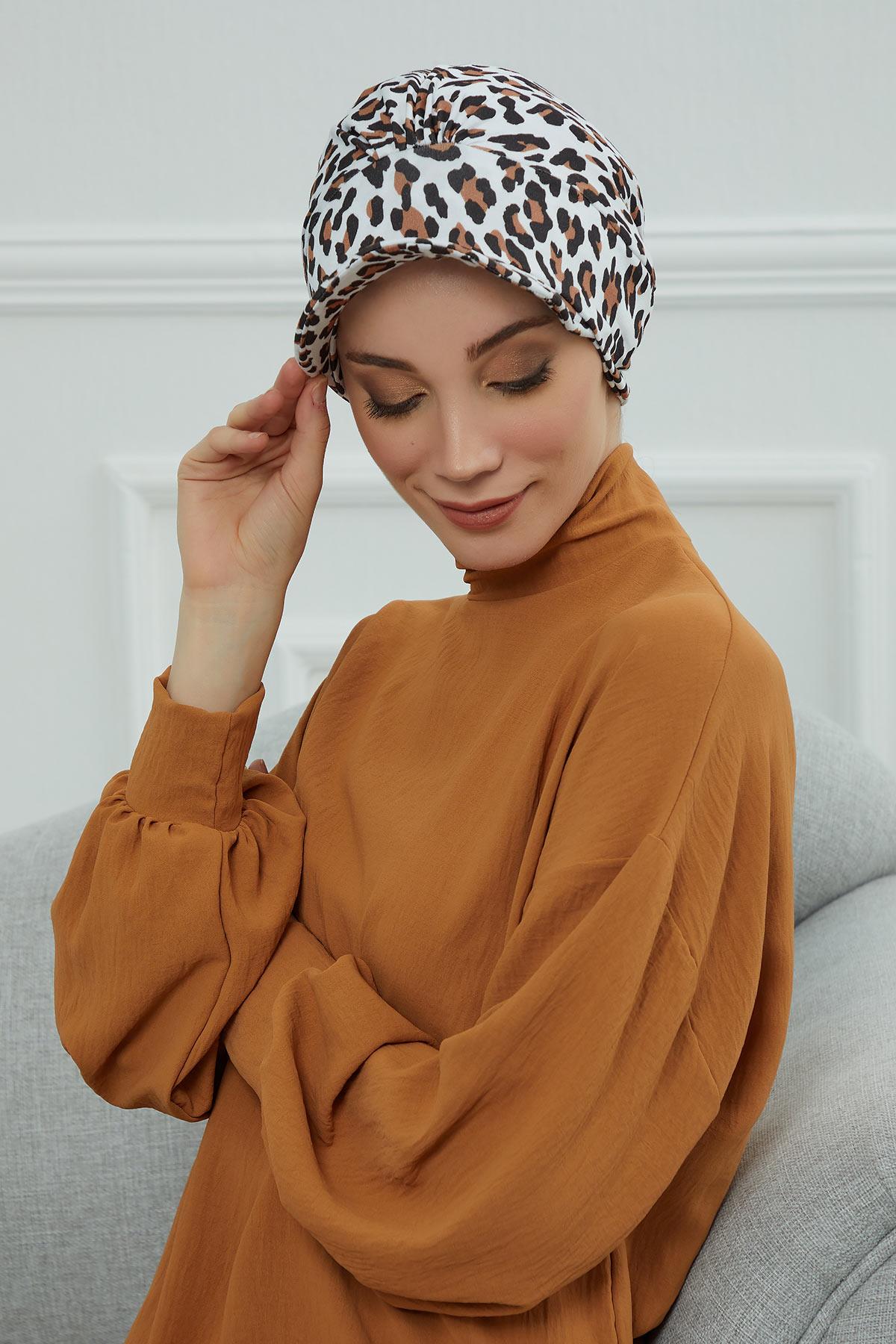 Şapkalı Desenli Penye Bone,B-30YD