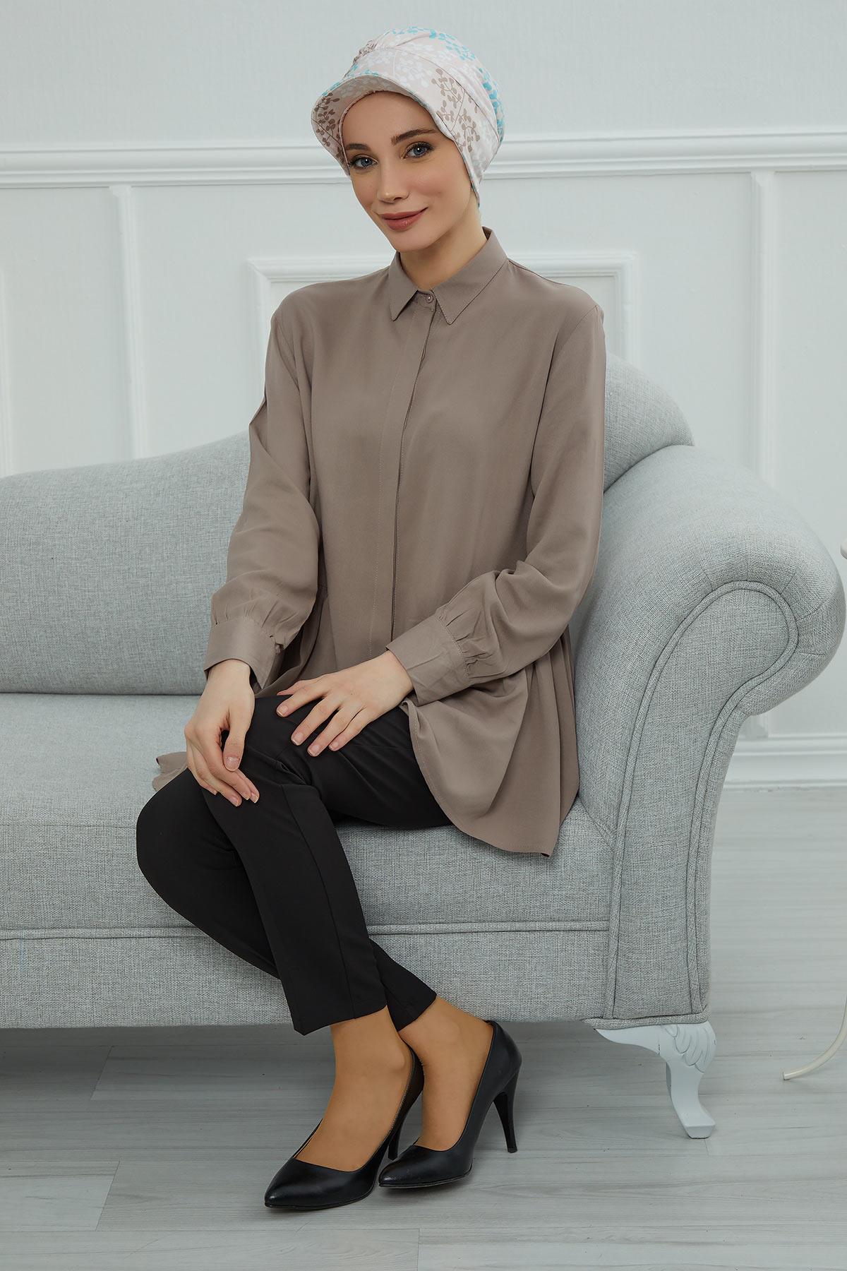 Şapkalı Desenli Penye Bone,B-30YD