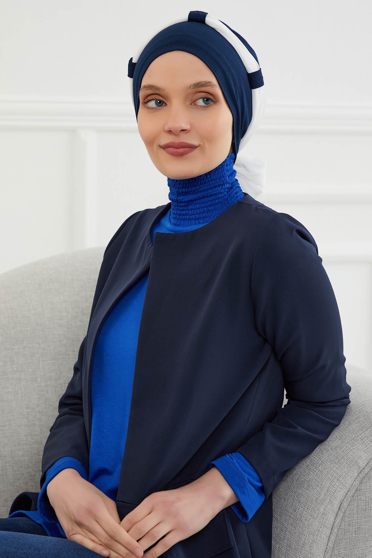 Şifon Kuşaklı Penye Bone,B-24