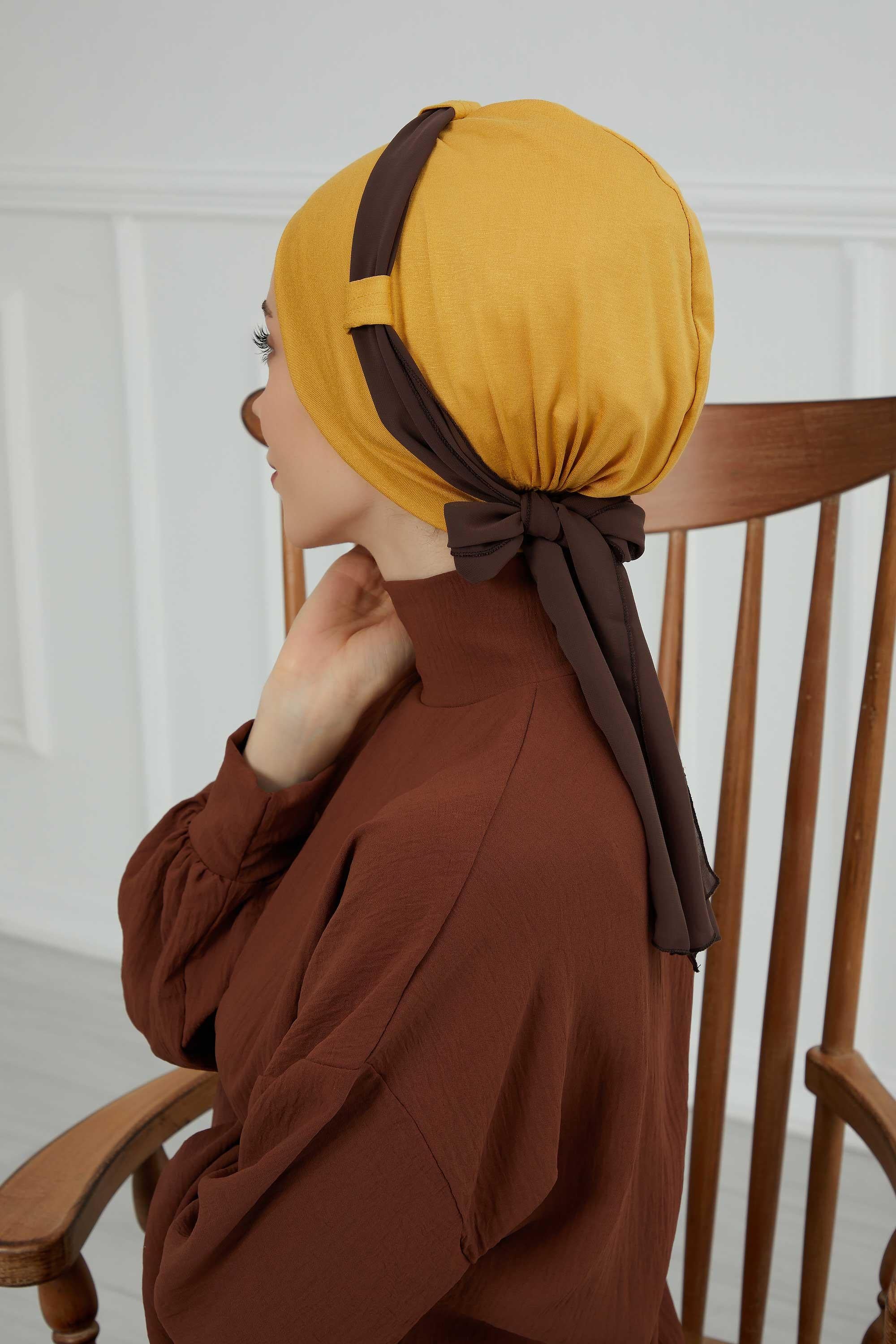 Şifon Kuşaklı Penye Bone,B-24